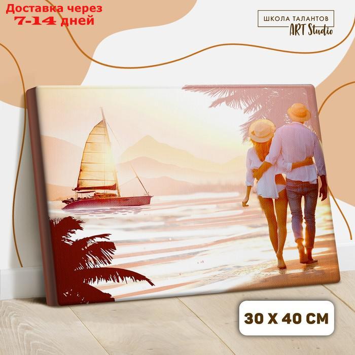 Картина по номерам на холсте с подрамником "Прогулка по пляжу", 40х30 см - фото 2 - id-p207335190