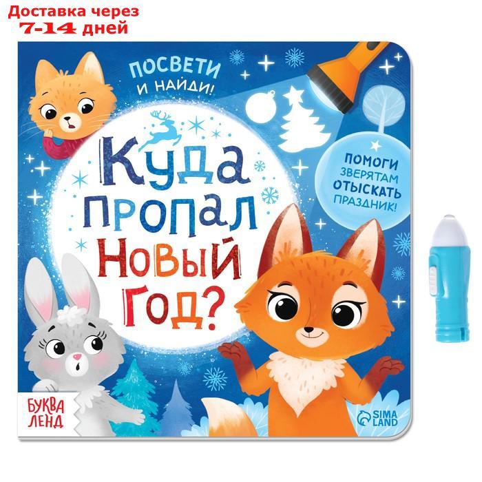 Книга с фонариком "Куда пропал Новый год?", 24 стр.