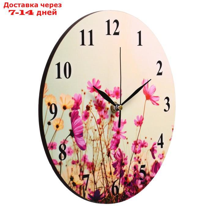 Часы настенные, серия: Цветы, "Полевые цветы", плавный ход, 23.5 х 23.5 см - фото 2 - id-p207340340