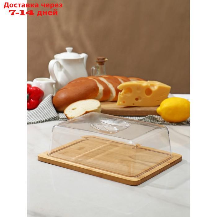 Маслёнка-сырница Доляна, 24,5×19×7 см, бамбук - фото 1 - id-p207339392