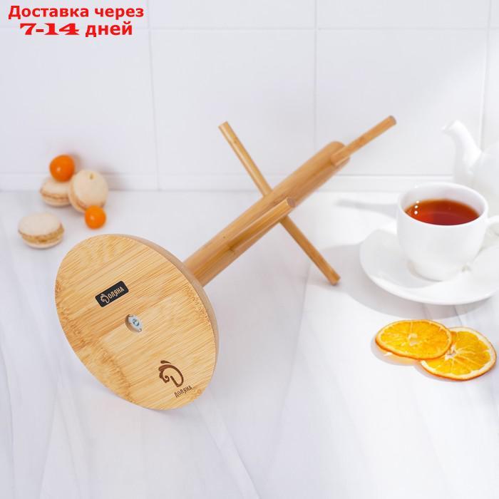 Подставка для кружек Доляна Bamboo, 14,5×32 см, бамбук - фото 6 - id-p207339422