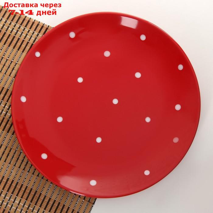 Сервиз столовый "Красный горох", 18 предметов, цвет красный - фото 2 - id-p207335401