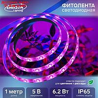 Светодиодная лента для растений Luazon Lighting, 1 м, 60SMD5050/м, 6,2 Вт, IP65, от USB 5V