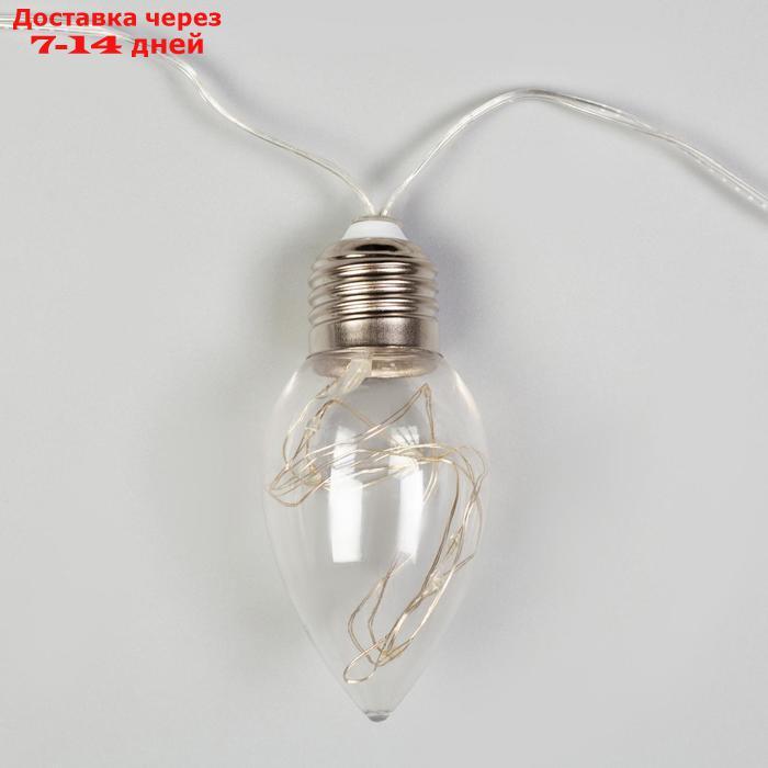 Гирлянда "Нить" 3 м с насадками Лампочки капля", IP20, прозрачная нить, 80 LED, свечение мульти, фиксинг, 12 - фото 4 - id-p207341471