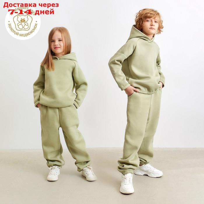 Брюки детские MINAKU: kids цвет оливковый, рост 158
