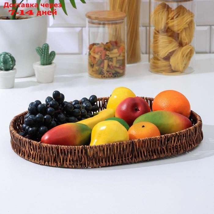 Корзинка для фруктов и хлеба Доляна "Огайо", 40×30×4,5 см, овальная - фото 2 - id-p207338598