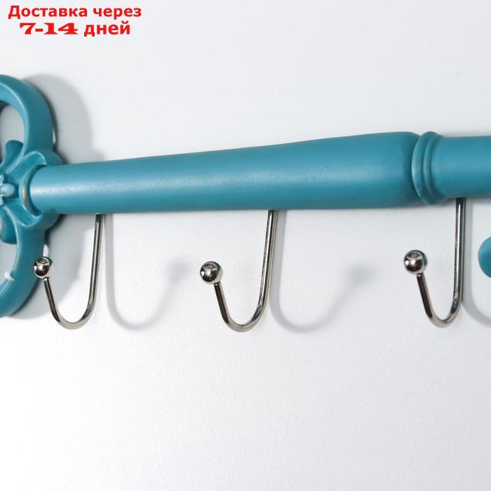 Крючки декоративные полистоун "Ключ ажурный" голубая патина 9х3х31,5 см - фото 2 - id-p207340705