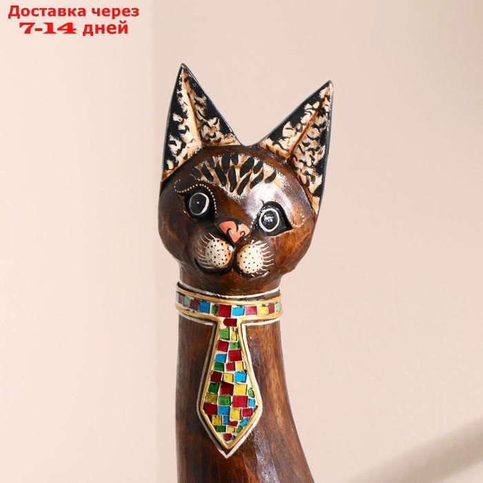 Сувенир дерево "Кошка в галстуке из мозаики" 100х16х7 см - фото 5 - id-p207336845