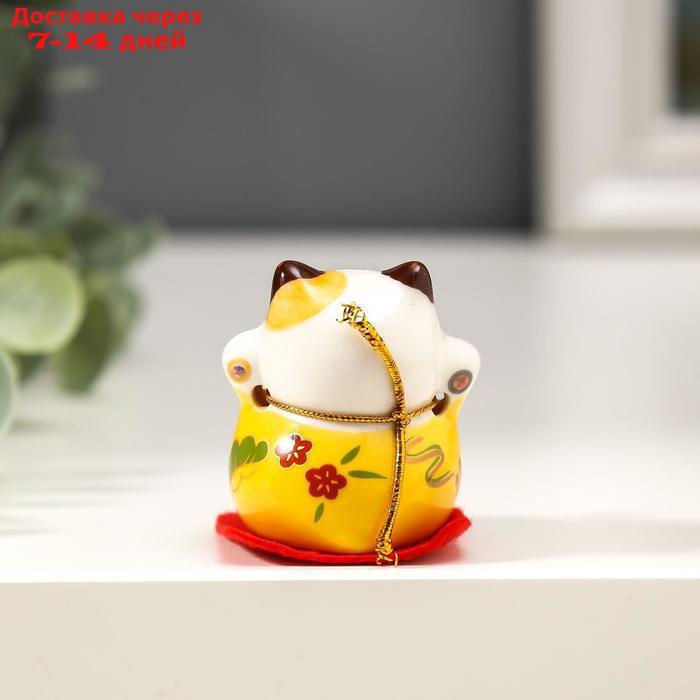 Сувенир кот керамика "Манэки-нэко" h=4,5 см (набор 5 шт) - фото 5 - id-p207335889