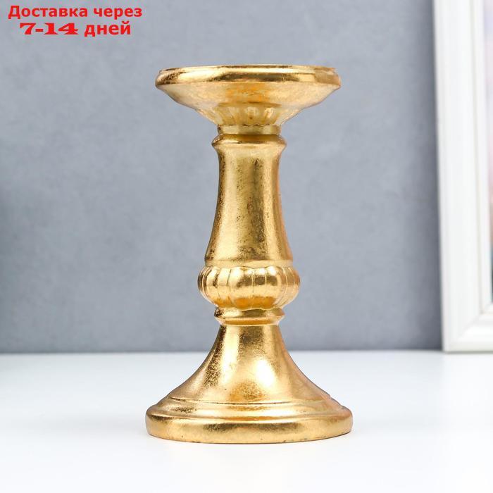 Подсвечник полистоун на 1 свечу "Колонна" золото 18х10,3х10,3 см - фото 1 - id-p207340798