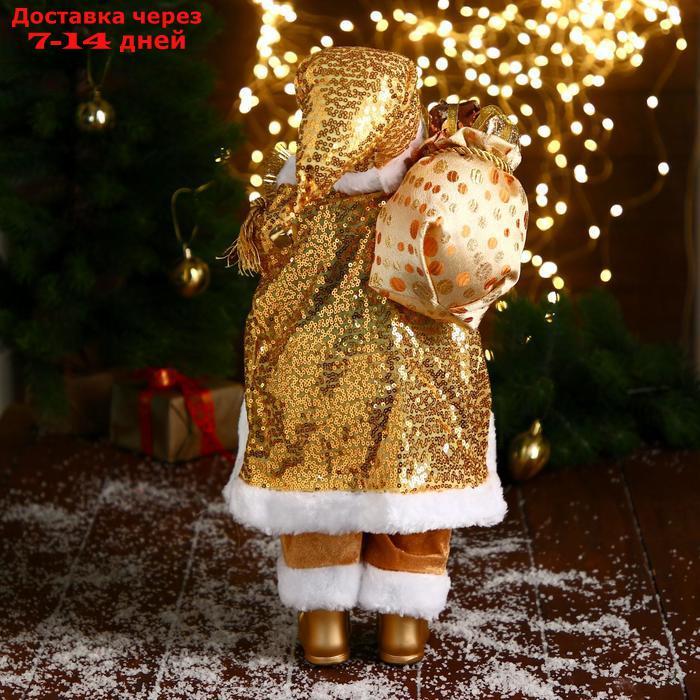 Дед Мороз "В золотом костюме, с ёлочкой и подарками" 23х45 см - фото 4 - id-p207339806