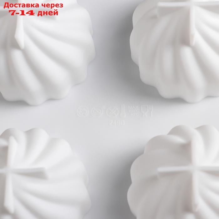 Форма для муссовых десертов и выпечки Доляна "Взбитые сливки", 28×19 см, 6 ячеек, цвет белый - фото 4 - id-p207336061