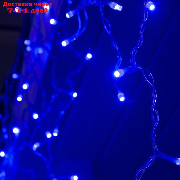 Гирлянда "Бахрома" 3 х 0.6 м , IP44, УМС, прозрачная нить, 160 SMD-LED, свечение синее, 220 В - фото 2 - id-p207338017
