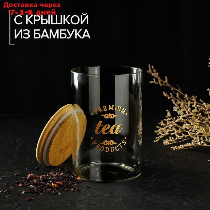 Банка для кофе с крышкой из бамбука "Эко. Чай", 10×15 см - фото 3 - id-p207339017