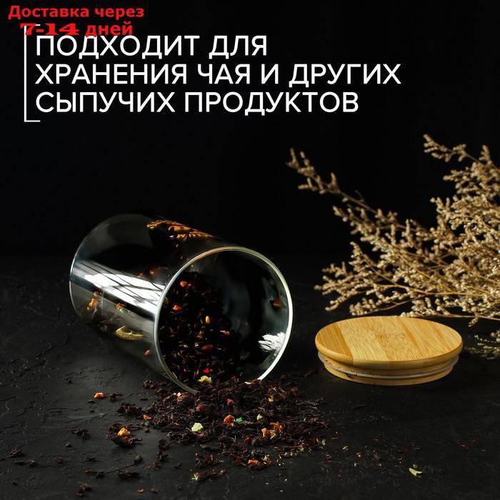 Банка для кофе с крышкой из бамбука "Эко. Чай", 10×15 см - фото 4 - id-p207339017