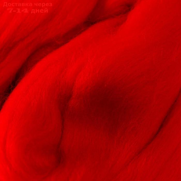 Гребенная лента 100% тонкая мериносовая шерсть 100гр (06 красный) - фото 3 - id-p207341118