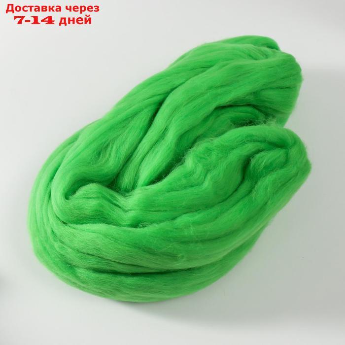 Гребенная лента 100% тонкая мериносовая шерсть 100гр (434 зеленый) - фото 2 - id-p207341124
