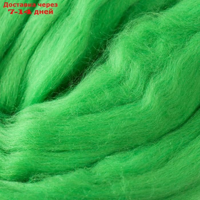 Гребенная лента 100% тонкая мериносовая шерсть 100гр (434 зеленый) - фото 3 - id-p207341124