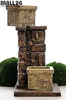 Умывальник садовый с кашпо "Каменная стена" U08851, высота 130 см