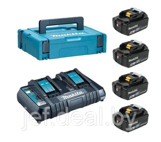 Комплект аккумулятор BL1860B 4 шт и ЗУ DC18RD в кейсе MAKITA 196941-7KA3 - фото 1 - id-p207382830