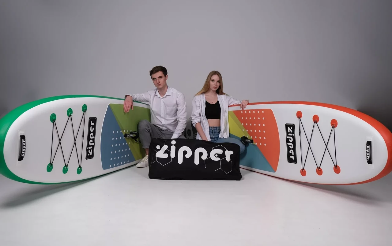 Доска SUP Board надувная (Сап Борд) Zipper S Line 11' (335см) Green - фото 6 - id-p172173603