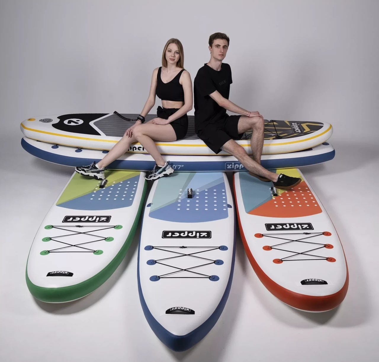 Доска SUP Board надувная (Сап Борд) Zipper S Line 11' (335см) Green - фото 7 - id-p172173603