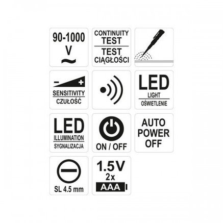 Пробник-отвертка индикаторная 90-1000V LCD "Yato" YT-28310, фото 2