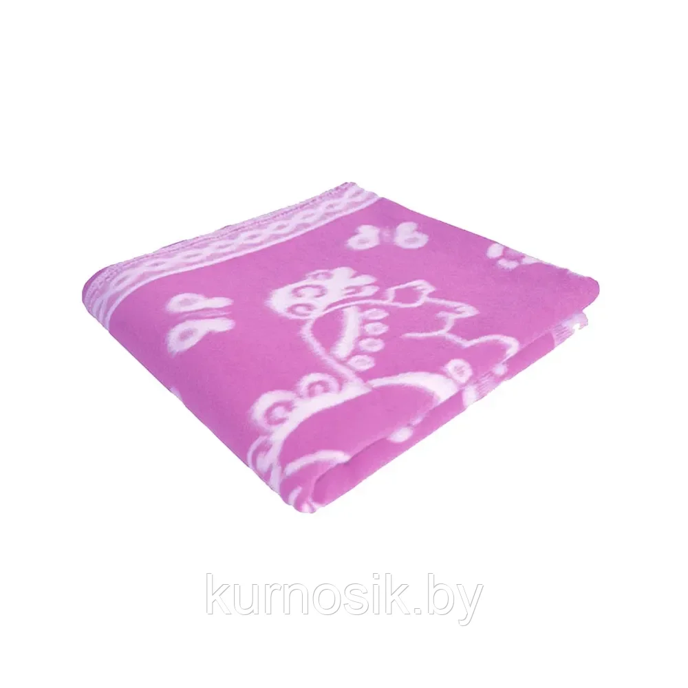 Одеяло детское байковое х/б 140х100 Ермолино ПРЕМИУМ (Цветочные лошадки) Фиолетовый - фото 1 - id-p207401697