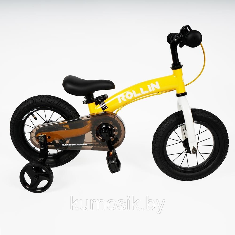 Беговел-велосипед 2в1 BubaGo Rollin желтый - фото 1 - id-p207406963