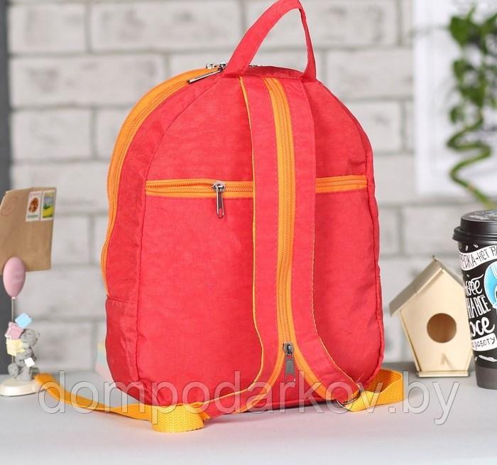 Рюкзак молодёжный на молнии, 2 отдела, красный/оранжевый - фото 2 - id-p76561851