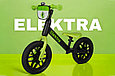 Беговел Bubago Elektra, мягкий руль, регулировка сиденья по высоте, светящиеся колеса, звонок черный-зеленый, фото 4