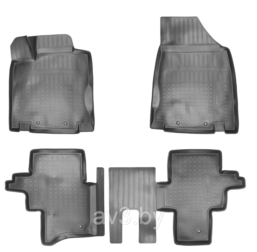 Коврики в салон Nissan Pathfinder (R52) 3D-форма (2014-) (5 мест) (Norplast)