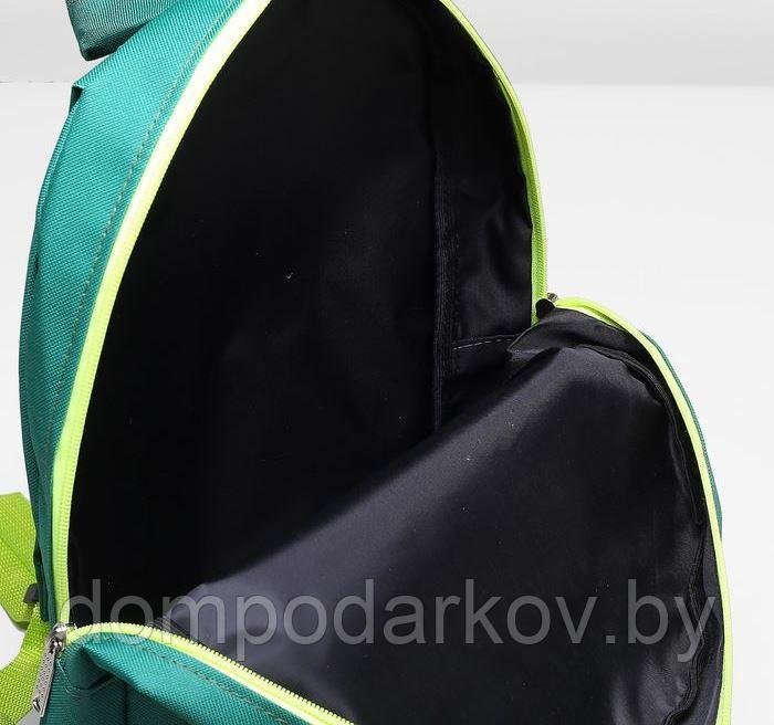 Рюкзак молодёжный, 1 отдел, наружный карман, цвет зелёный/салатовый - фото 4 - id-p76561855