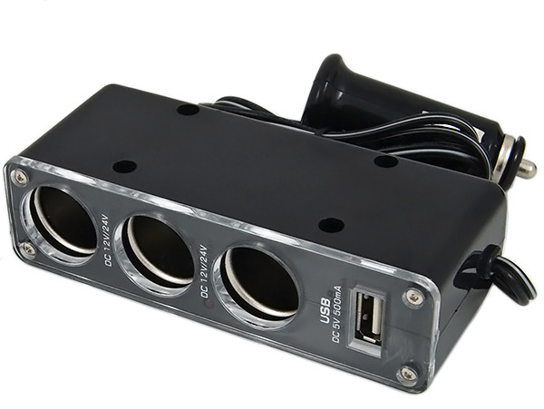Разветвитель прикуривателя SiPL12/24 на 3 выхода+USB - фото 1 - id-p28871416