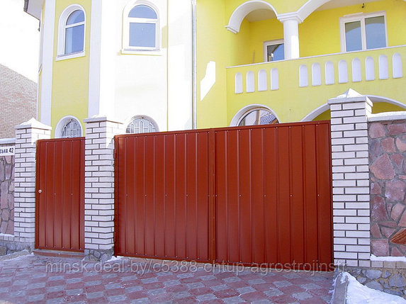 Ворота распашные из профнастила 3*1,5 м, фото 2
