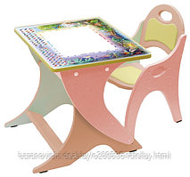 Набор детской мебели на регулируемом основании розовый-персиковый День-ночь