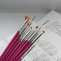 Набор кистей для дизайна, 15 шт (розовый)