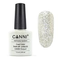 Гель-лак (шеллак) Canni №5 Light Silver Sequins 7.3ml