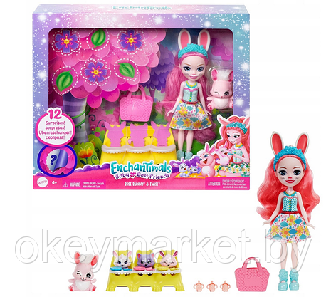 Игровой набор Enchantimals Друзья малыши Кролик Бри и Твист HLK85, фото 3