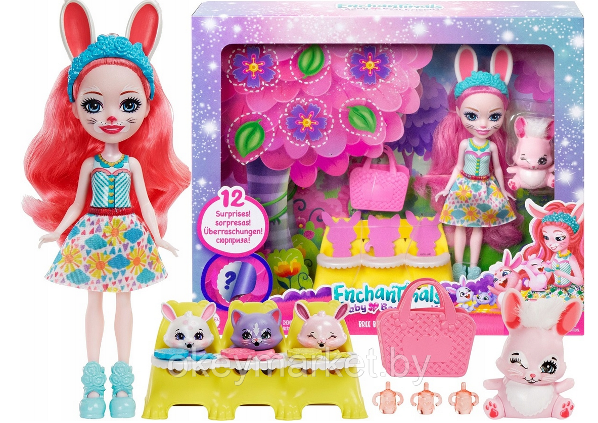 Игровой набор Enchantimals Друзья малыши Кролик Бри и Твист HLK85, фото 2