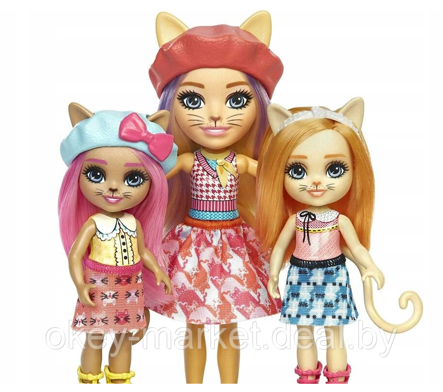 Игровой набор Mattel Enchantimals Семья Сиамских кошек Карамель - фото 6 - id-p207438441