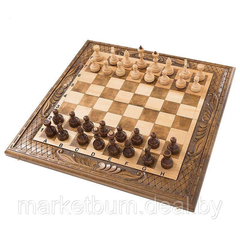 Шахматы + нарды резные 50 - фото 1 - id-p207447410