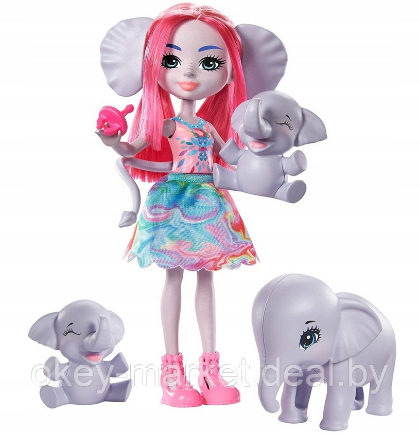 Кукла Mattel Enchantimals Эсмеральда Слонни с семьей GTM30 - фото 5 - id-p207447511