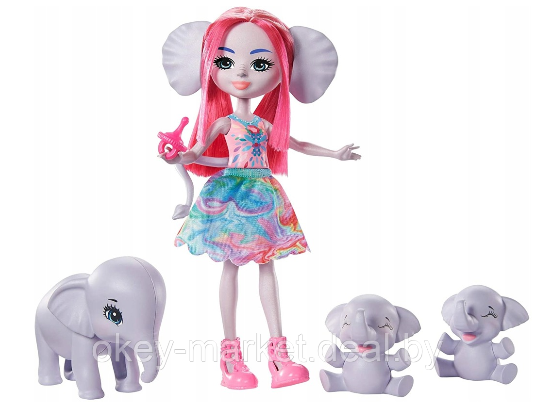 Кукла Mattel Enchantimals Эсмеральда Слонни с семьей GTM30 - фото 4 - id-p207447511