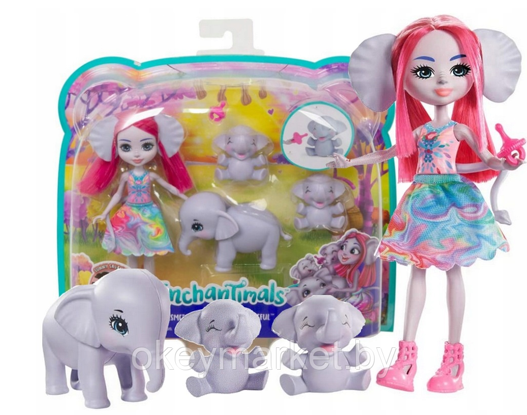 Кукла Mattel Enchantimals Эсмеральда Слонни с семьей GTM30, фото 2