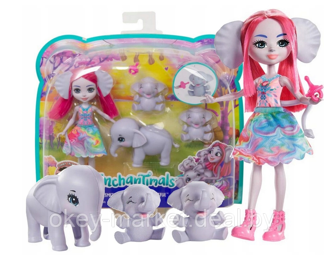 Кукла Mattel Enchantimals Эсмеральда Слонни с семьей GTM30 - фото 1 - id-p207447511