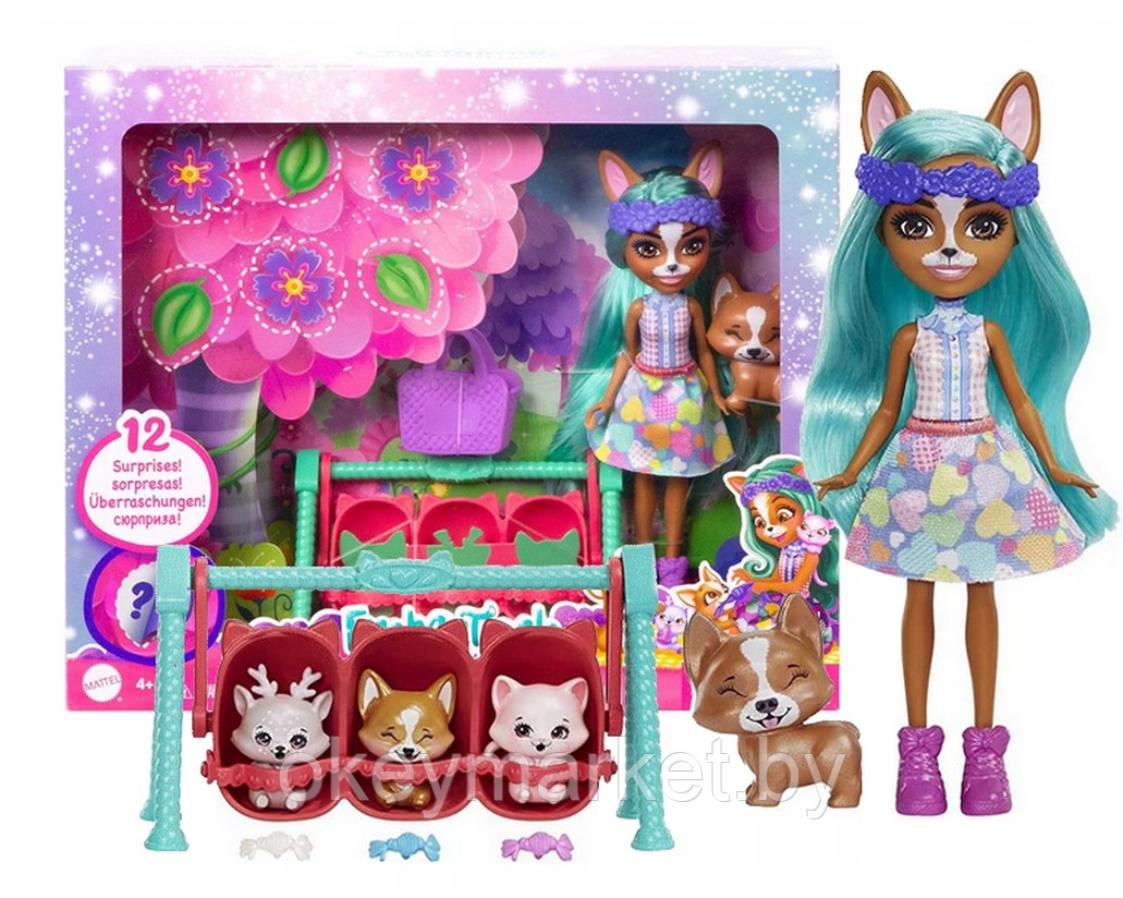 Игровой набор Enchantimals Друзья малыши Корги Криция HLK86, фото 2