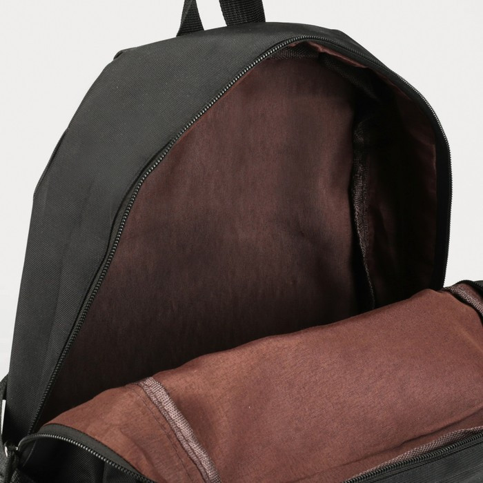 Рюкзак молодёжный, отдел на молнии, 5 наружных карманов, цвет чёрный - фото 5 - id-p207448853
