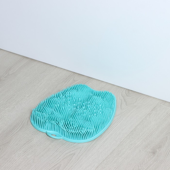 Силиконовый массажный коврик для мытья ног и тела, на присосках, цвет голубой - фото 6 - id-p207449255