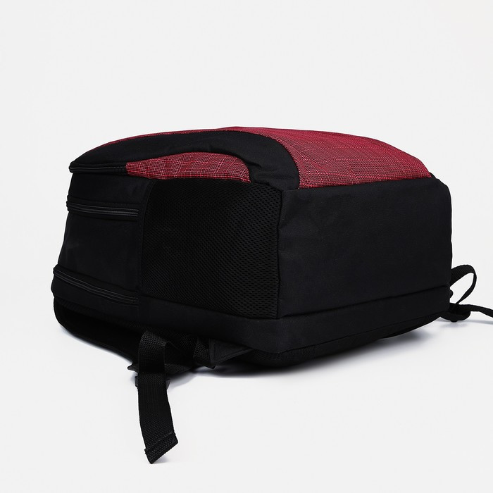 Рюкзак на молнии, отделение для ноутбука, наружный карман, цвет красный - фото 3 - id-p207448890